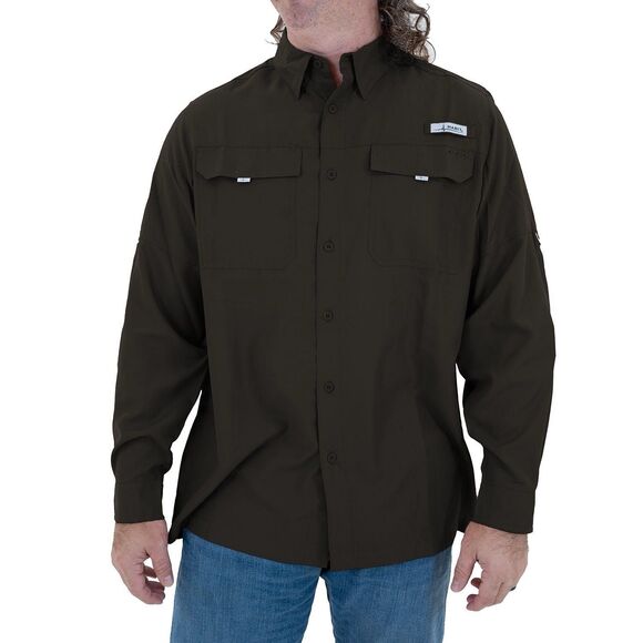 HABIT MENS LONG SLEEVE RIVER SHIRT Size Large Black  NEW - Picture 1 of 8
